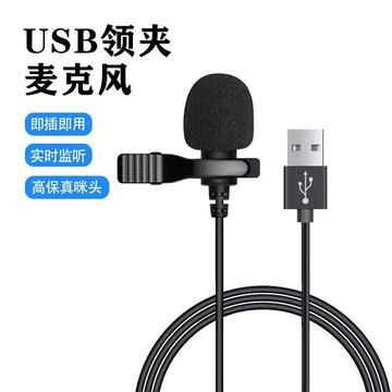 領夾麥克風usb臺式/筆記本電腦話筒降噪游戲錄音會議擴音器收音【宜家良品百貨】