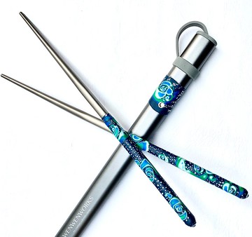 純鈦筷子【溫紋陶】工藝 | 鈦璽筷 地球海天地 系列