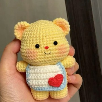 特價💖手工毛綫編織鈎針 diy黃油小熊玩偶可愛掛件鑰匙扣禮物送閨蜜女友 diy手工材料包 手作 D6U6