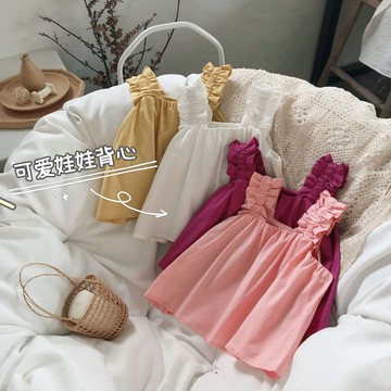 Mini baby🌷女童背心外穿夏季新款寶寶吊帶裙衫小童寬松無袖娃娃衫