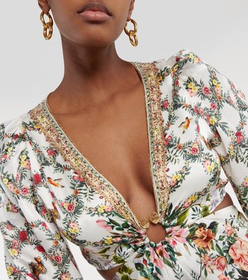 Camilla Cutout embellished silk maxi dress