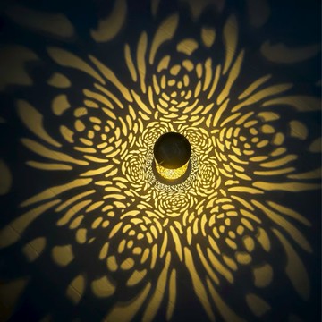 跨境 花園鏤空雕花投影燈 投射浪漫光影氛圍裝飾燈戶外庭院小夜燈鑫弘-數碼配件