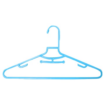 AXIS 艾克思 省空間扁形多功能乾溼兩用塑膠衣架 Set 10 台灣製  藍色  1組