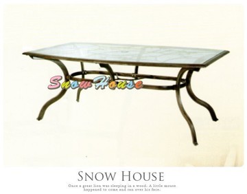 ╭☆雪之屋小舖☆╯A44T53 P34秋葉鋁合金玻璃長型桌(圓弧邊)/造型餐桌/休閒桌/咖啡桌/置物桌/戶外桌/茶桌