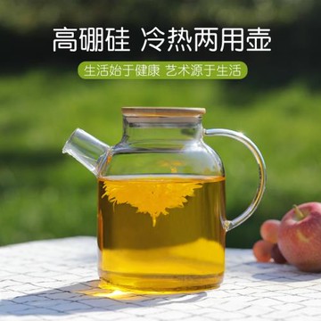 冷水壺家用玻璃茶壺套裝水果耐高溫日式加厚透明煮單涼水壺大容量