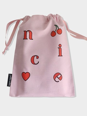 包中必備好物【Sogon Sogon】nice 櫻桃束口袋 閨蜜禮 生日禮 包中包 化妝品 行動電源收納 束口袋 帆布袋 可愛療癒 輕巧耐裝