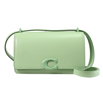 COACH Bandit 經典C LOGO迷你翻蓋斜背包.薄荷綠