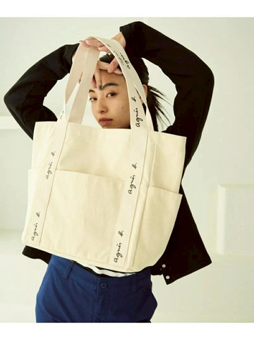 agnes b. 日本網站限定版 帆布托特包 SAS22-02 VOYAGE Rakuten Fashion 白色 whiteトートバッグ 免運 日本直送