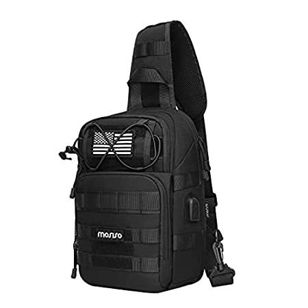 MOSISO Tactical Backpack,One Shoulder Chest Sling Bag Military Assault Moll