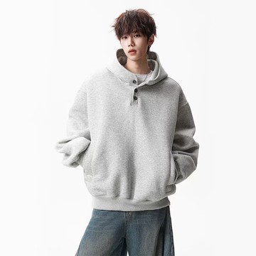 美式連帽大學T男潮牌高街設計感運動百搭上衣男