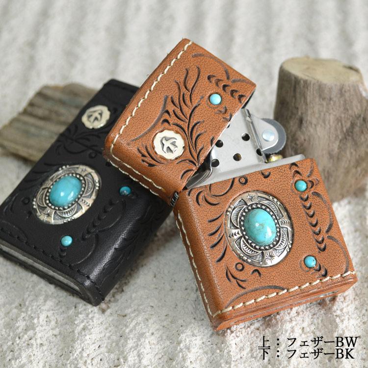 ZIPPO ジッポーライター ジッポライター Indian Spirit インディアンスピリット フェザー革巻きBW