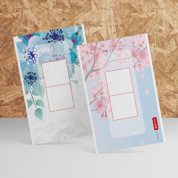 硬筆書寫作品紙 象牙卡小卡 墨蘭 櫻花 2款共30入・鋼筆可用
