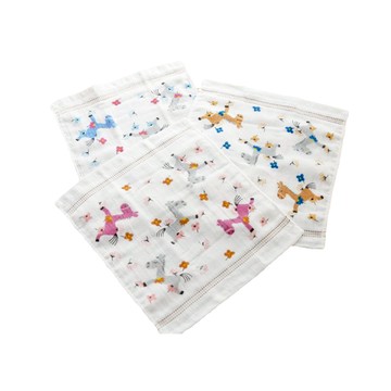 [台灣興隆毛巾] 幸福小馬紗布手帕巾 6入混色