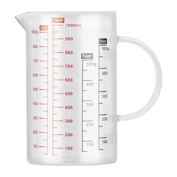 量杯 台灣製多功能耐熱玻璃量杯1000ml(雙色刻度)