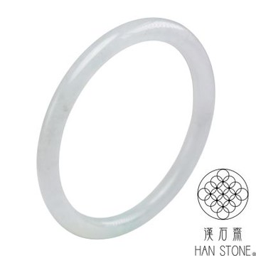 【漢石齋】天然翡翠A貨 細圓條手鐲玉鐲 冰種(手圍18.1/版寬6mm)