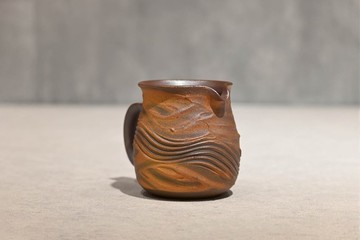 | 220cc | 磨砂質感 泥紋茶海 正把茶海 公道杯 勻杯【臻麟陶藝】