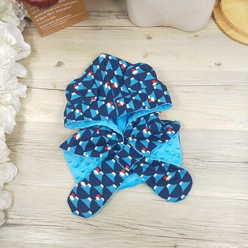 小孩-富士山熊耳連帽海軍領圍巾(可選布訂製)