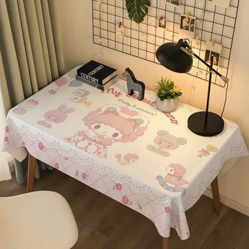 臺灣-出貨🔥三麗鷗 ins 風桌布 玉桂狗 Hello Kitty 少女心 宿舍化妝桌裝飾布 三麗鷗桌布 化妝桌布