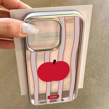 免運+隔日🚚電鍍鐳雕手機殼 紅蘋果 適用於蘋果17promax 16Pro 15plus 14 13 12 11防摔