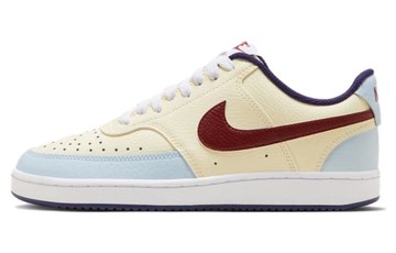 WMNS NIKE COURT VISION 1 LOW BEIGE BLUE BURGUNDY