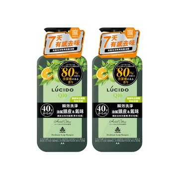 倫士度 日本LUCIDO 頭皮去味洗髮精(草本柑橘)450ml(2入組)