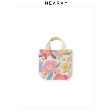 尼睿x游三月 新款包包女簡約清新文藝便當包大容量飯盒袋手拎包