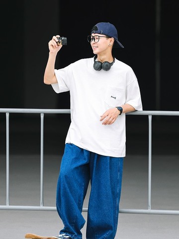 【T-2】🖤日系CityBoy復古寬鬆闊腿褲長褲潮秋季穿搭戶外直筒工裝牛仔褲男