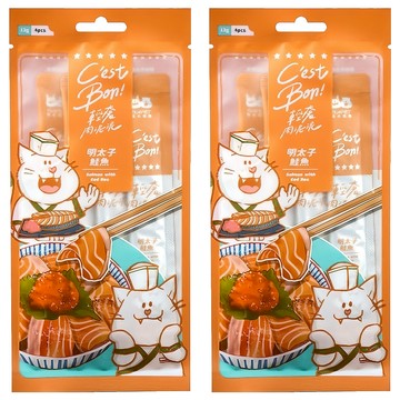 C'est bon 輕奢肉泥泥 12g/條(4入)/包  明太子鮭魚  2包  48g
