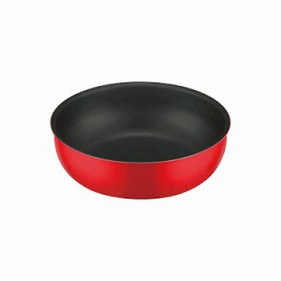 サーモス デュラブルシリーズ 取っ手の取れる炒め鍋 24cm ガス火専用 ブライトレッド KVC-024D BTR