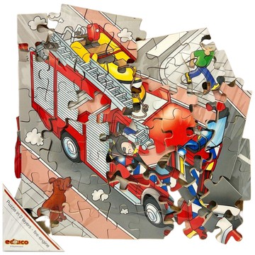 educo 雙層系列 消防車 拼圖  89片  1組