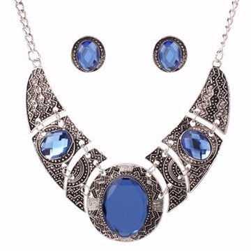 項鍊鍍銀毛衣鍊套裝-復古雕刻紋路寶石女飾品2色73nt25【獨家進口】【米蘭精品】