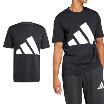 Adidas M BL SJ T 男款 黑白色 運動 休閒 上衣 圓領 基本款 大Logo 亞規 短袖 JE8945