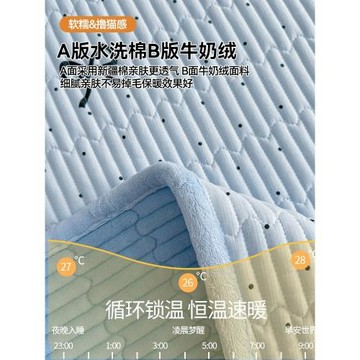 冬季雙層紗牛奶絨床蓋三件套一面絨一面水洗棉夾棉厚床單四季通用