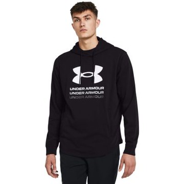 【UNDER ARMOUR】男 Rival Terry Graphic 長袖帽T_1386047-001