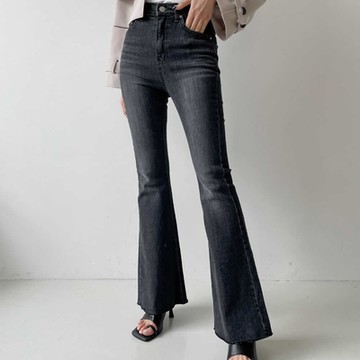 正韓牛仔褲 貓刷彈性牛仔直筒長褲DOB0319-創翊韓都