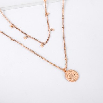 項鍊合金鎖骨鍊-雙層波希米亞風生日母親節禮物女飾品73uz7【獨家進口】【米蘭精品】