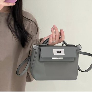 2424積雨云灰凱莉包南瓜色凱莉包新顏色新款手提女百搭高級不撞款