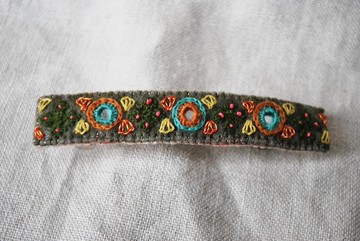 鏡面刺繡方形髮夾