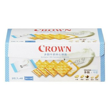【現貨】Crown 多穀牛奶夾心餅乾 16公克 X 48入