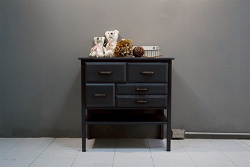 鄉村工業風染黑置物木櫃