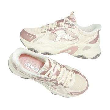 512-Skechers 女鞋 休閒鞋 DLites 5 Slip-Ins 米 粉紅 輕量 老爹鞋 150526NTPK