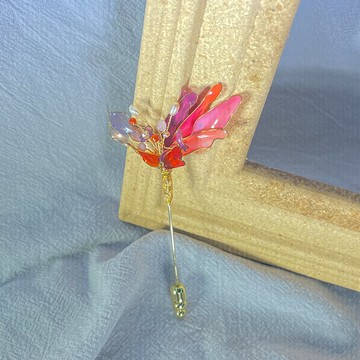 巧遇見心花束-自鎖飾-水晶花胸針-0673