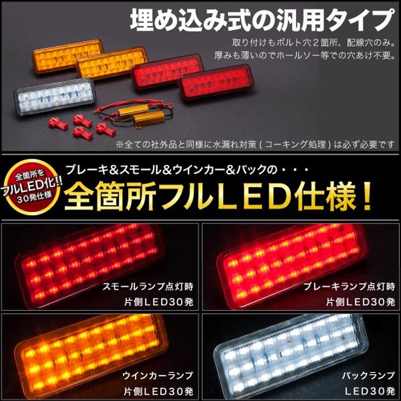 JA11 ジムニー 角型 LED テールランプ フルセット（ウインカー バック ブレーキ） | LINEブランドカタログ