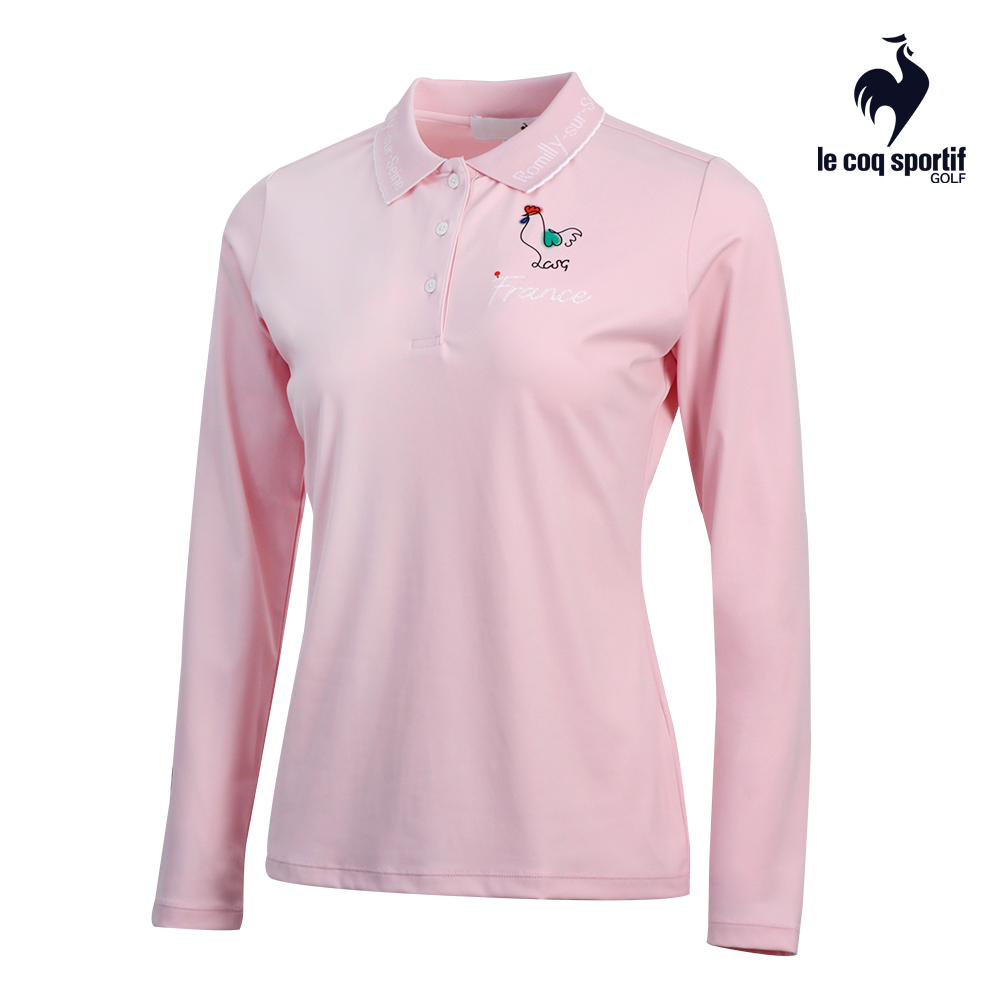 LE COQ SPORTIF GOLF公雞高爾夫】女款粉色POLO長袖棉衫QLO2T104