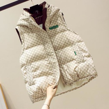 羽絨棉馬甲女2025秋冬新款小個子連帽寬松時尚坎肩背心馬夾短外套