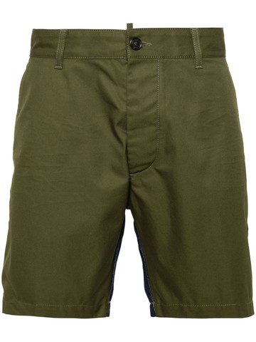 Dsquared2 - Caten Bros panelled shorts - men - Cotton/Cotton - 48 - Green