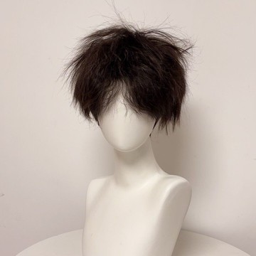 【KEKE】假髮男 帥氣 羊毛捲 自然 蓬鬆 萊斯利捲 日係 cos 男生 短髮 自然 全頭套式 懶惰 日常 仿真