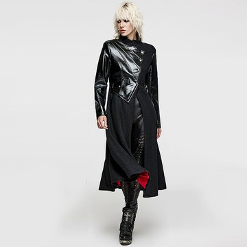 哥德魔法師蝠翼拼接長外套 / 毛呢