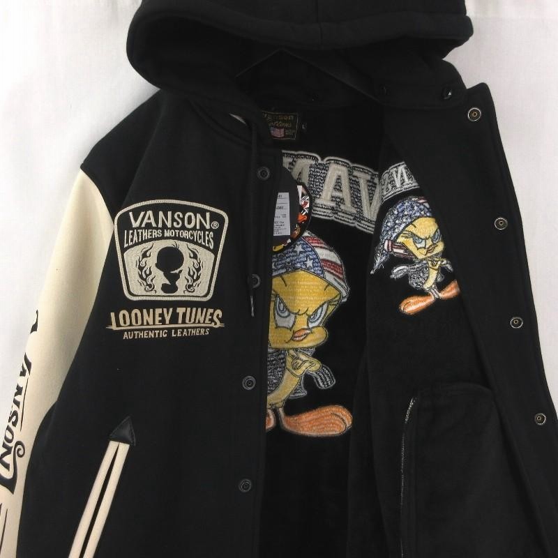 VANSON × LOONEY TUNES バンソン ボンディング スタジャン MCLV-901 トゥイーティー atrium102別注 ブラック 黒  L メンズ 中古 92000550 | LINEブランドカタログ