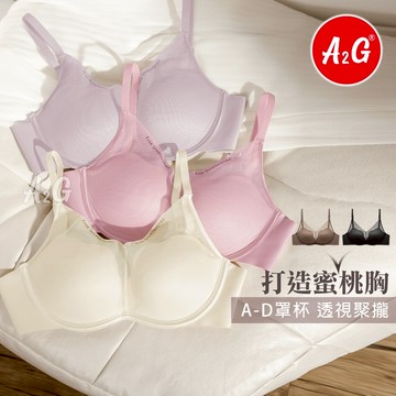 【A2G】隔日到貨【月牙提托內襯、ABCD杯可穿】  無鋼圈內衣 性感網紗 大U型美背 無痕內衣 內衣1836